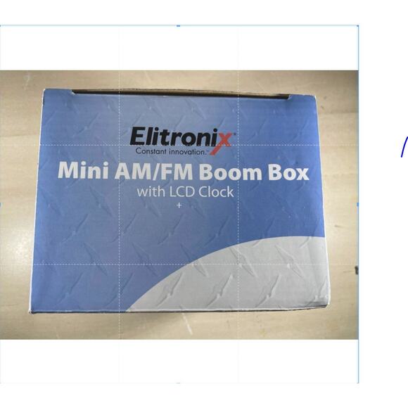 Mini AM/FM Radio Boom Box Digital LCD Clock with Date Day Display Silver & Blue - Picture 2 of 7